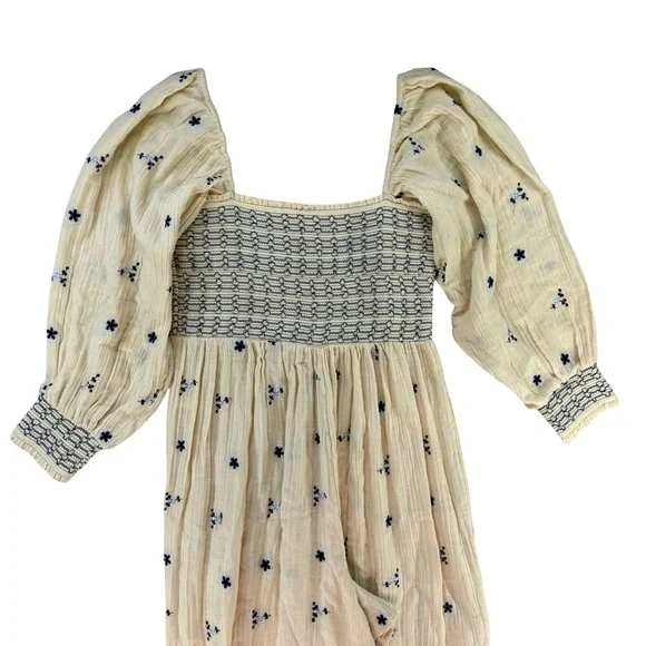 FREE PEOPLE Embroidered DAHLIA Jumpsuit Large New - Picture 7 of 11